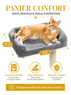 Lit amovible et lavable du petit arbre à chat gris Dorlésia