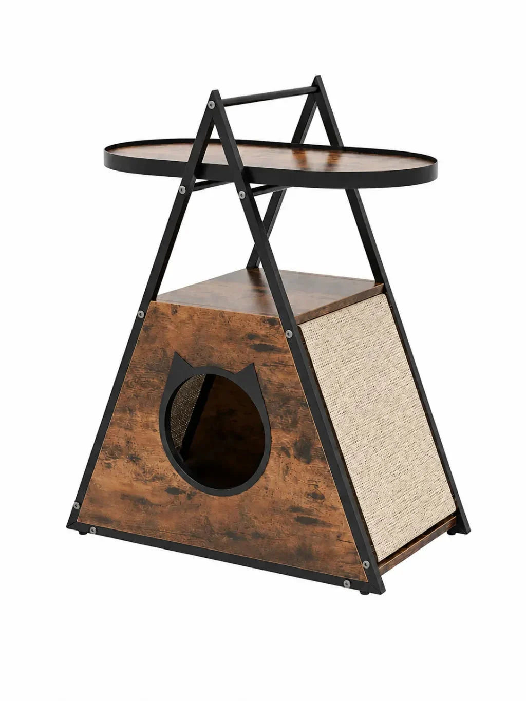 Meuble chat 2 en 1 Servalia avec niche et table d’appoint