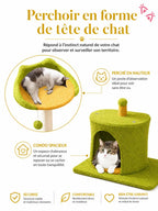 Perchoir en forme de tête de chat et condo spacieux du modèle Palmera