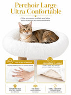 Perchoir large et moelleux du petit arbre à chat bois naturel Alboria