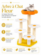 Petit arbre à chat fleur Floravia avec poteaux en sisal et base stable