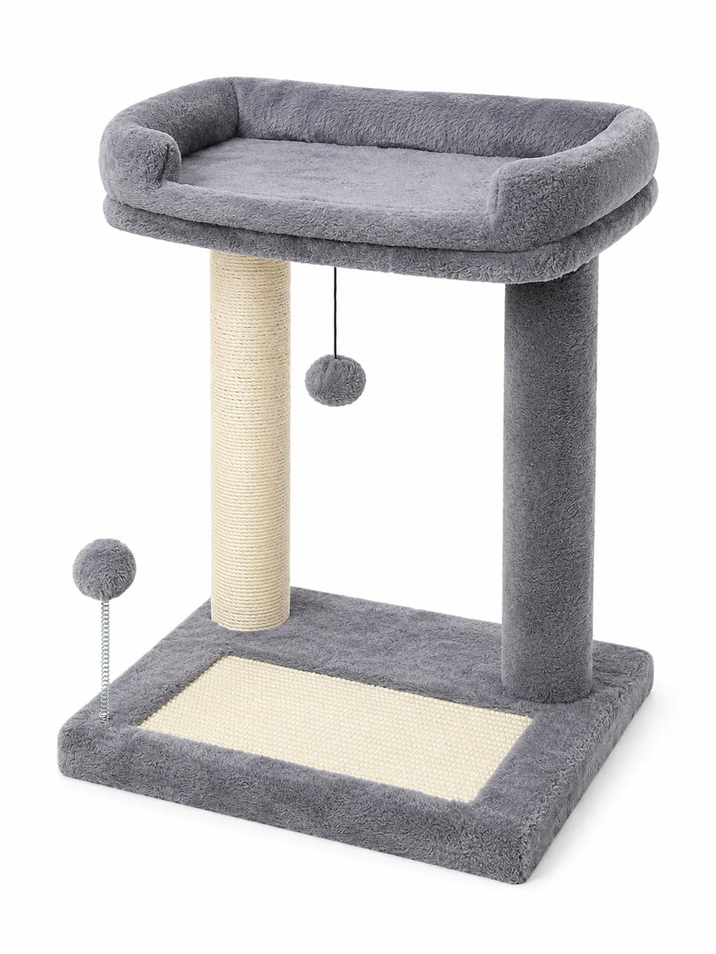 Petit arbre à chat gris Dorlésia 44 cm avec lit amovible