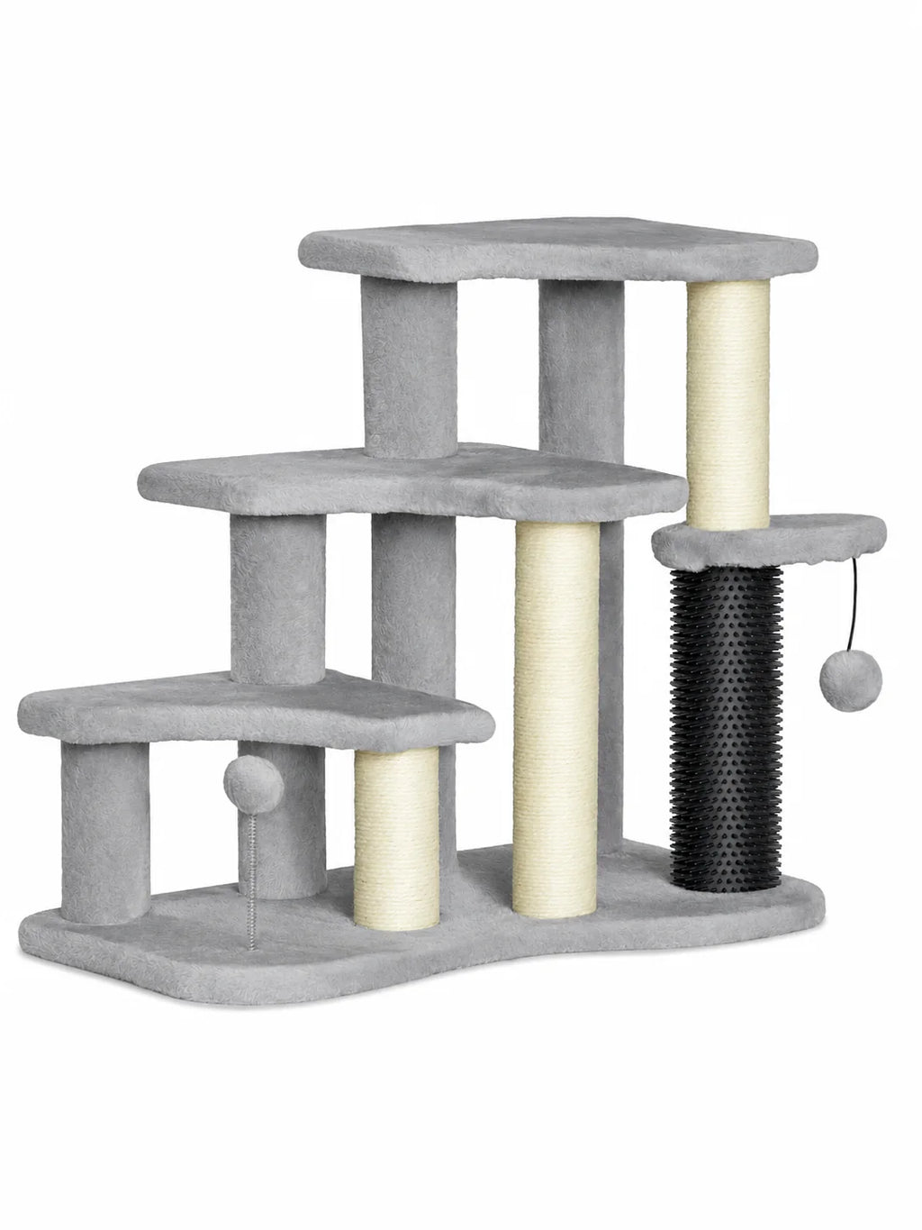 Petit arbre à chat gris Gradélia 50 cm avec trois plateformes