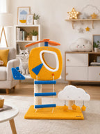 Petit arbre à chat hélicoptère Aérolia installé en intérieur pour chaton ou petit chat