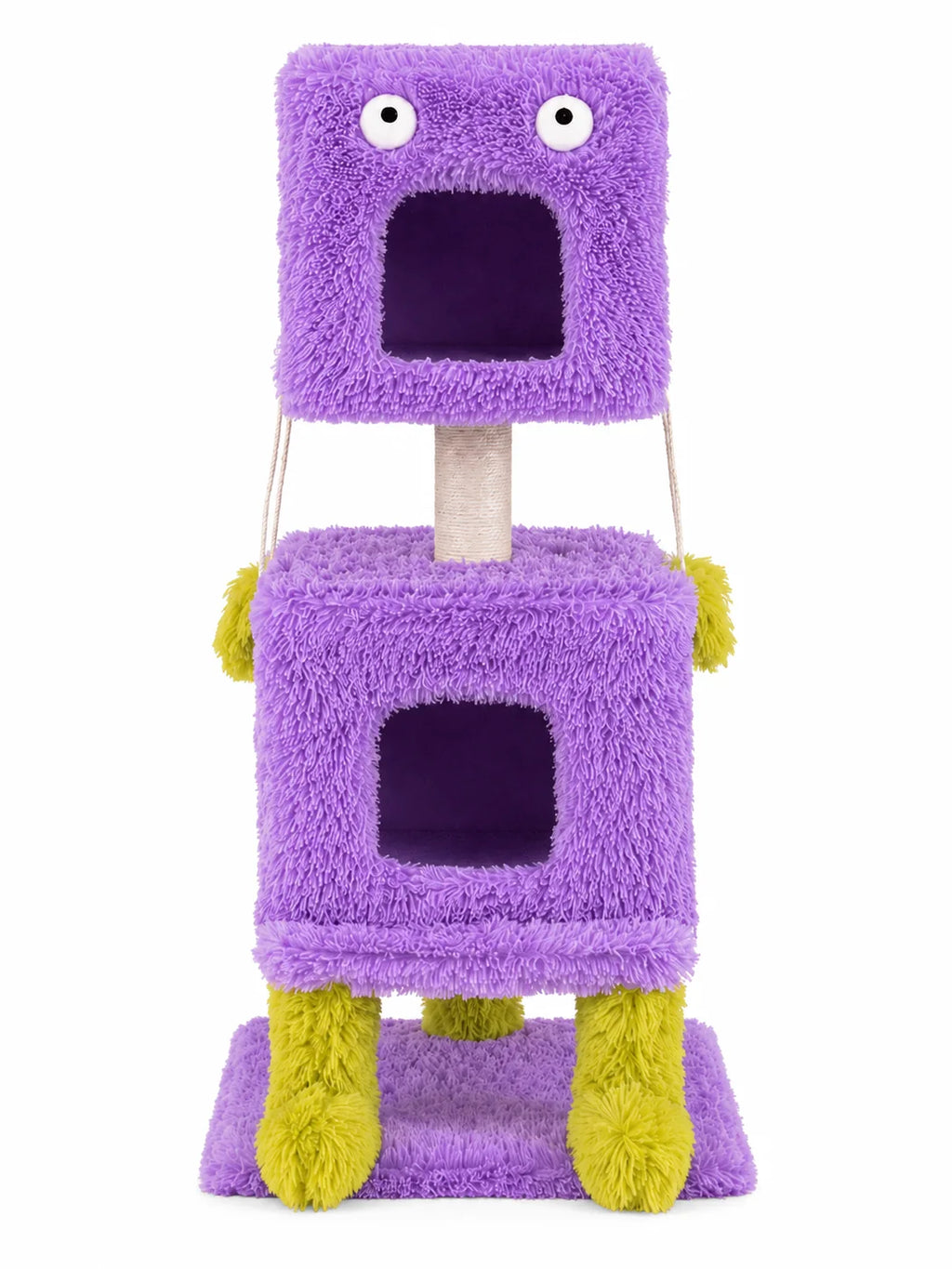 Petit arbre à chat monstre violet Monstrélia 111 cm avec deux niches