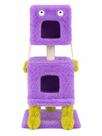 Petit Arbre à Chat Monstre Violet 111 cm avec 2 Niches | Monstrélia