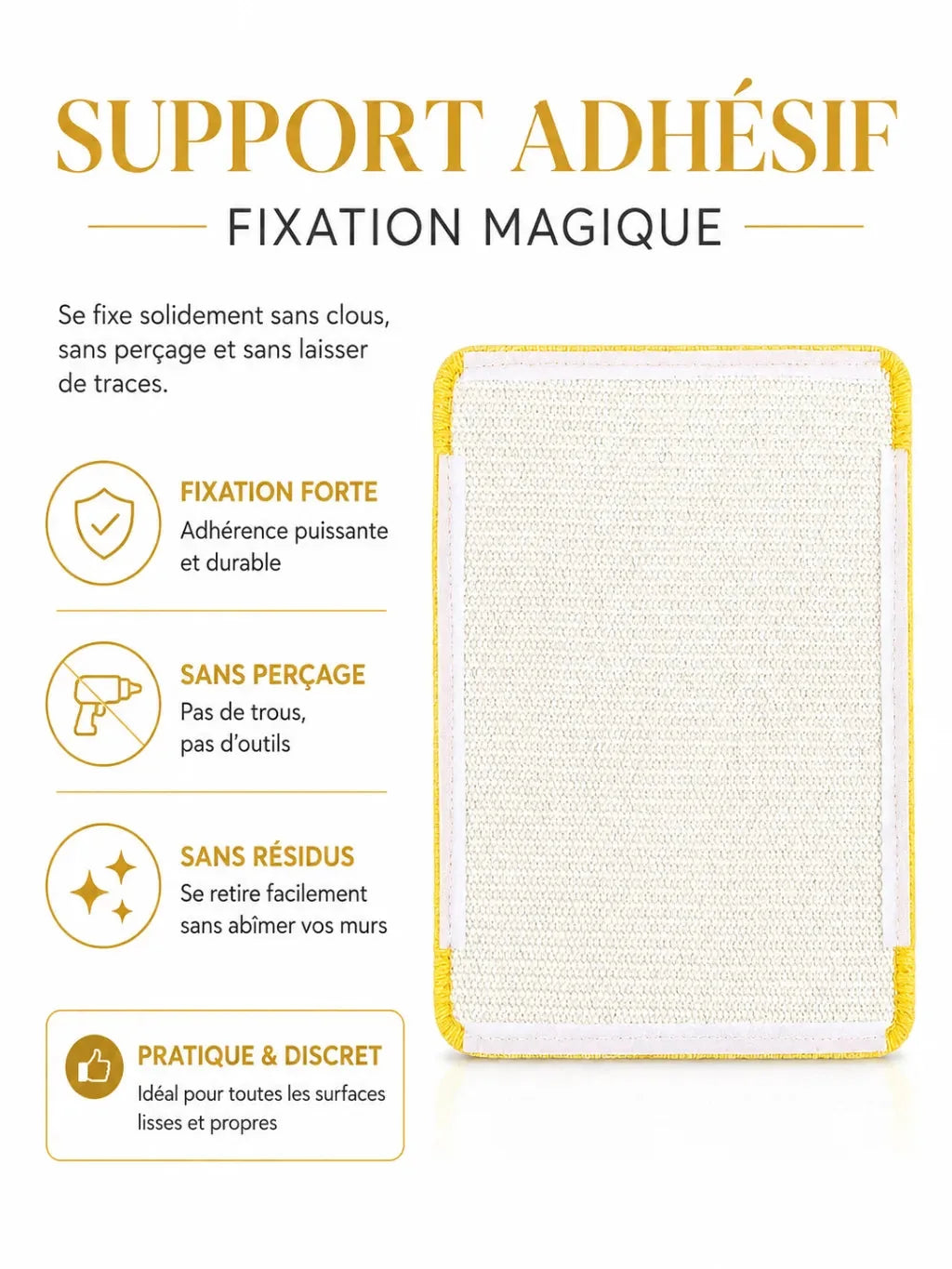Dos adhésif du griffoir pour chat géométrique Prisméa