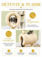 Tunnel confortable Moutelia avec trou d’observation pour chat
